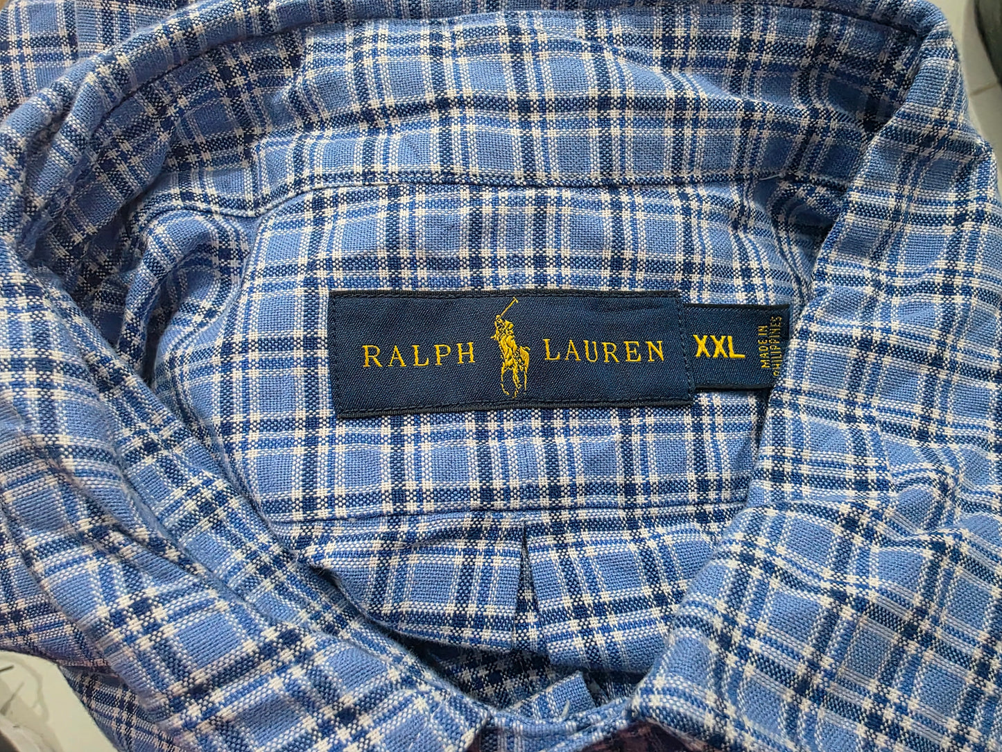 Camisa Ralph Lauren Xxlcuadro Azul Y Azul Claro Pony Colores