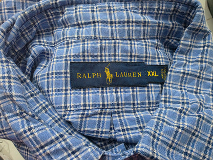 Camisa Ralph Lauren Xxlcuadro Azul Y Azul Claro Pony Colores