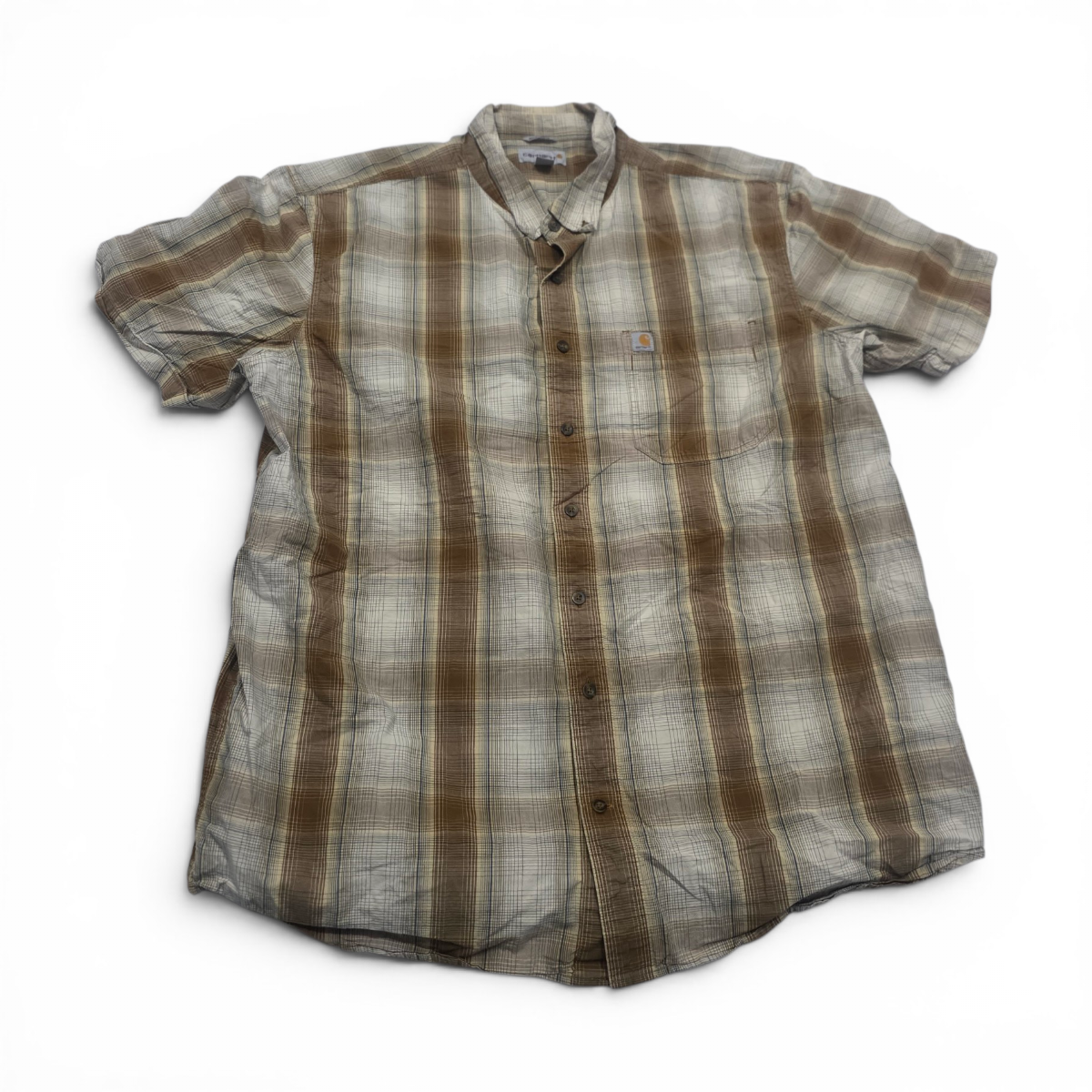 Camisa Manga Corta Carhartt 2xl Cuadro Cafe