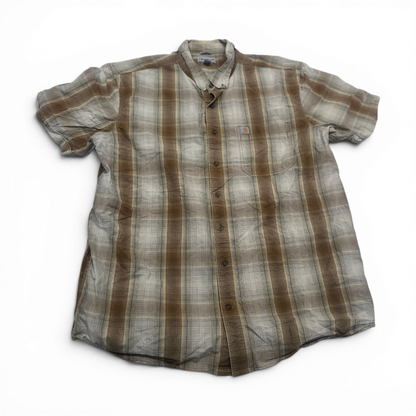 Camisa Manga Corta Carhartt 2xl Cuadro Cafe