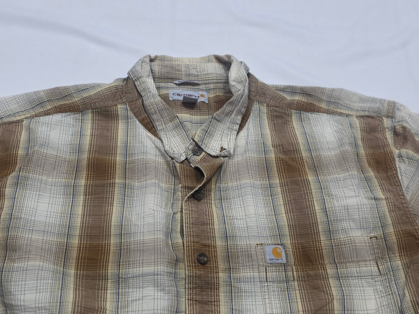 Camisa Manga Corta Carhartt 2xl Cuadro Cafe
