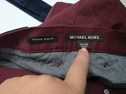 Pantalon Michael Kors 30x32 Parker Slimfit Vino (Usado)