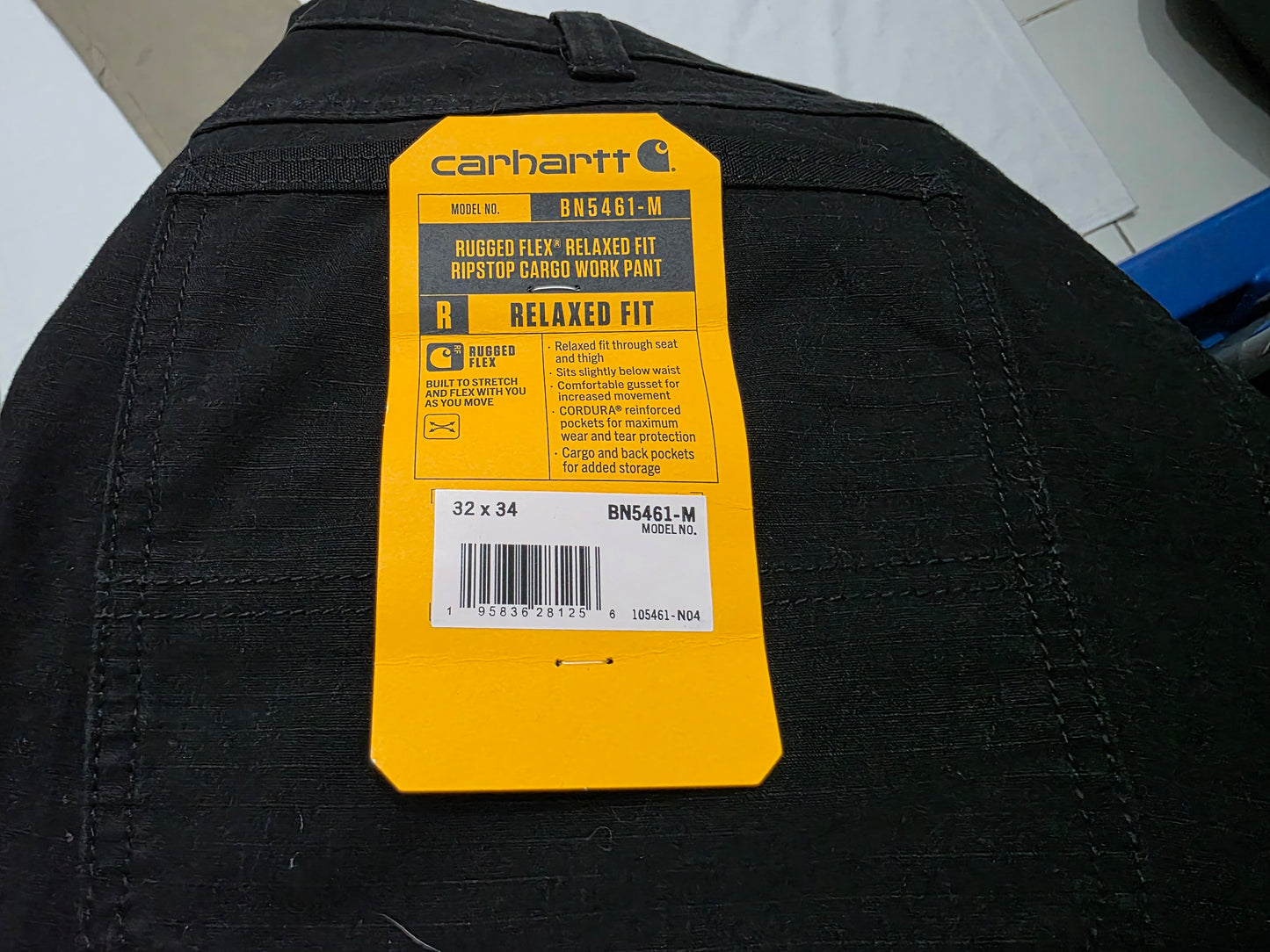 Pantalon Carhartt 32x34 Relaxed Fit Negro Rugged Flex (NUEVO)