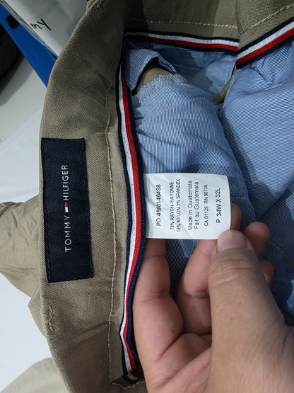 Pantalon Tommy Hilfiger 34x32 Café Slimfit Flex (Usado)