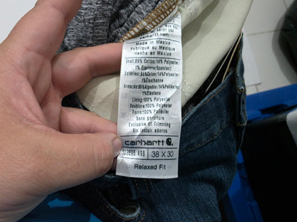 Pantalon Carhartt 38x30 Relaxed Fit Azul Forro Interno Gris (NUEVO)