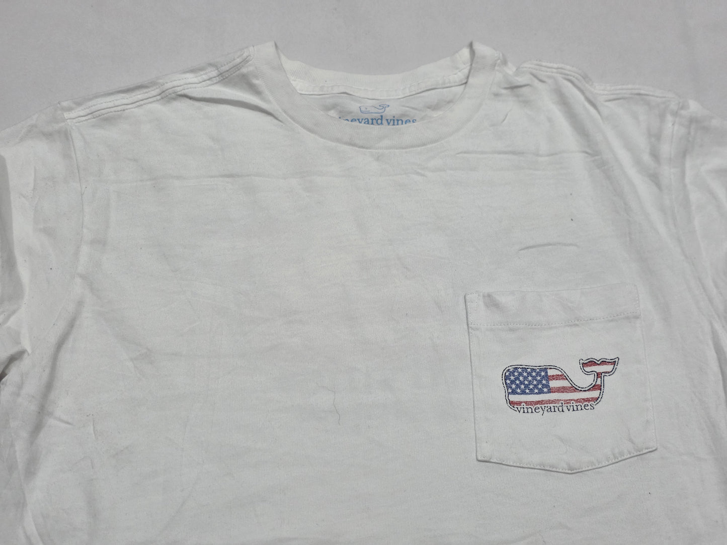 Playera Vineyard Vines Xchico Xs Blanca Bandera (Usado)