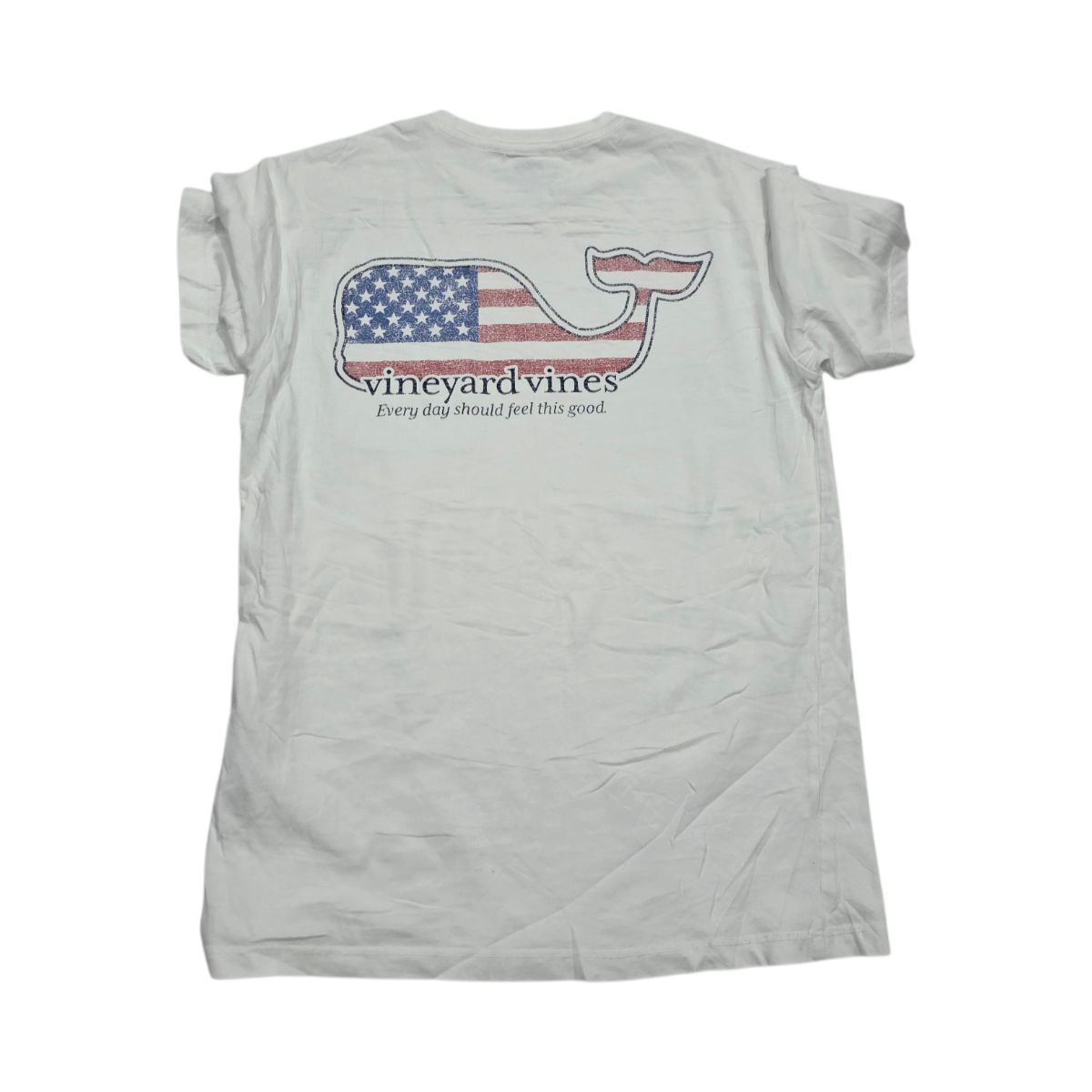 Playera Vineyard Vines Xchico Xs Blanca Bandera (Usado)