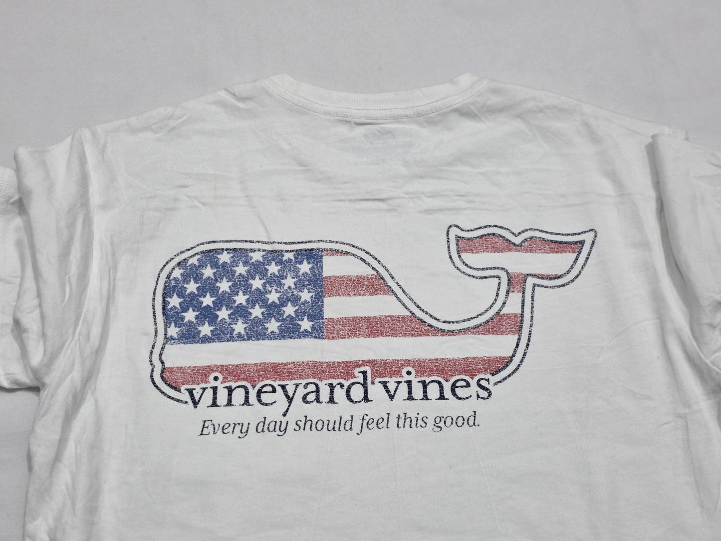 Playera Vineyard Vines Xchico Xs Blanca Bandera (Usado)
