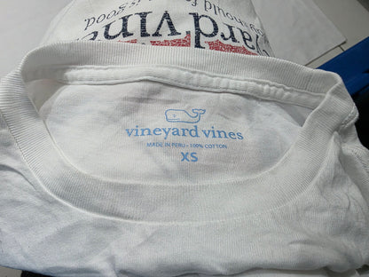 Playera Vineyard Vines Xchico Xs Blanca Bandera (Usado)