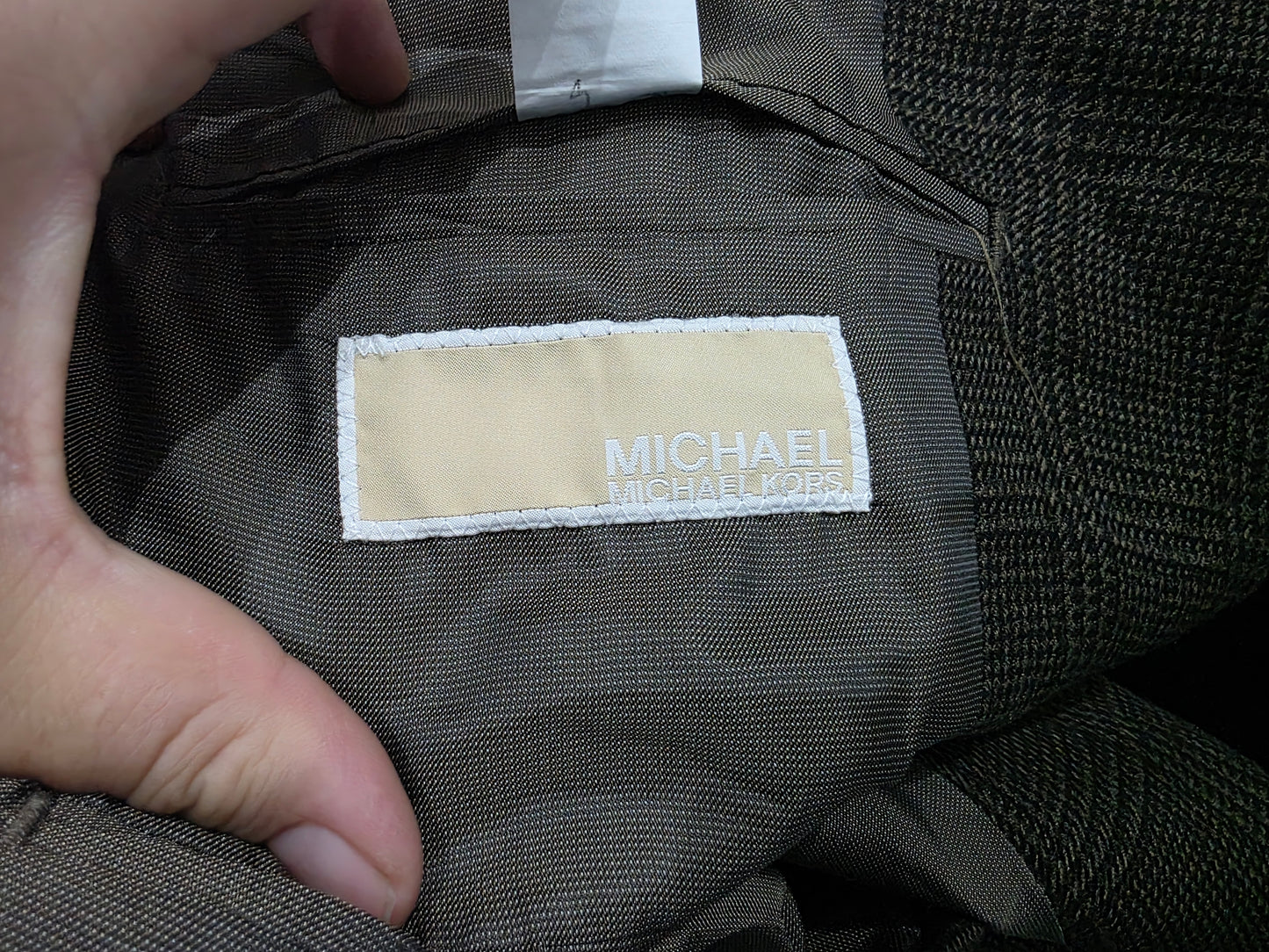 Saco Michael Kors 36s Café Cuadro (Usado)