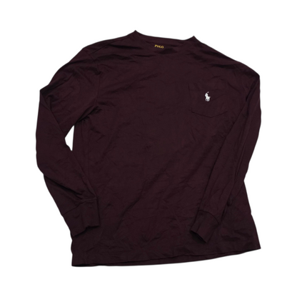 Playera Ralph Lauren Chico S Classic Fit Vino Manga Larga (Usado)
