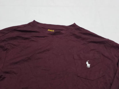 Playera Ralph Lauren Chico S Classic Fit Vino Manga Larga (Usado)