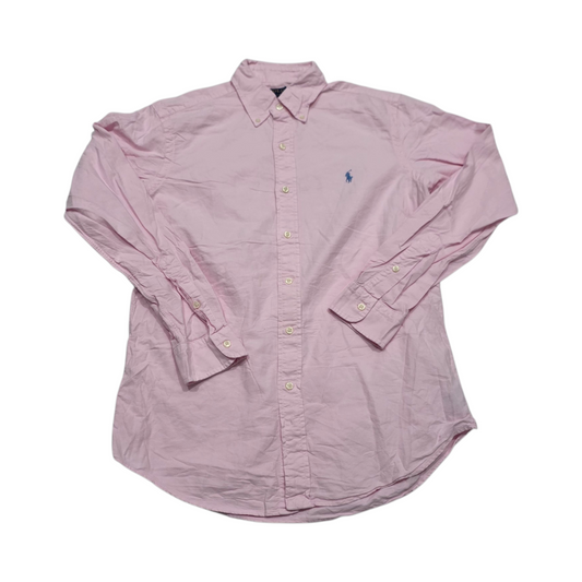 Camisa Ralph Lauren Chico S Classic Fit Rosa Pony Azul (Usado)