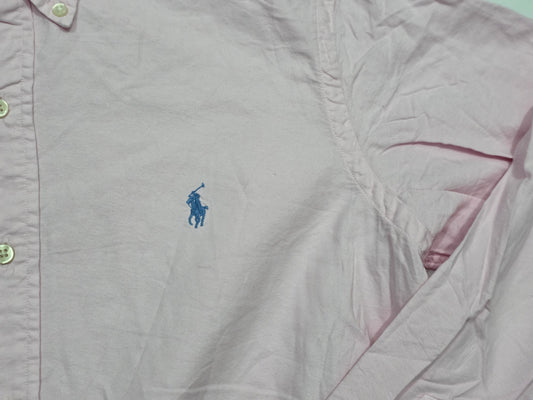 Camisa Ralph Lauren Chico S Classic Fit Rosa Pony Azul (Usado)