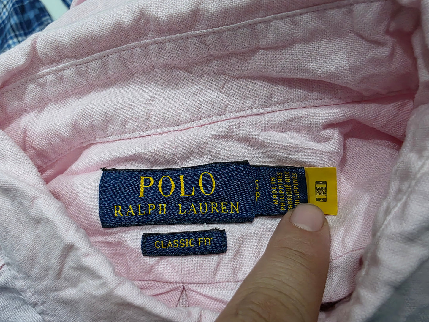 Camisa Ralph Lauren Chico S Classic Fit Rosa Pony Azul (Usado)