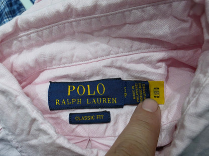 Camisa Ralph Lauren Chico S Classic Fit Rosa Pony Azul (Usado)