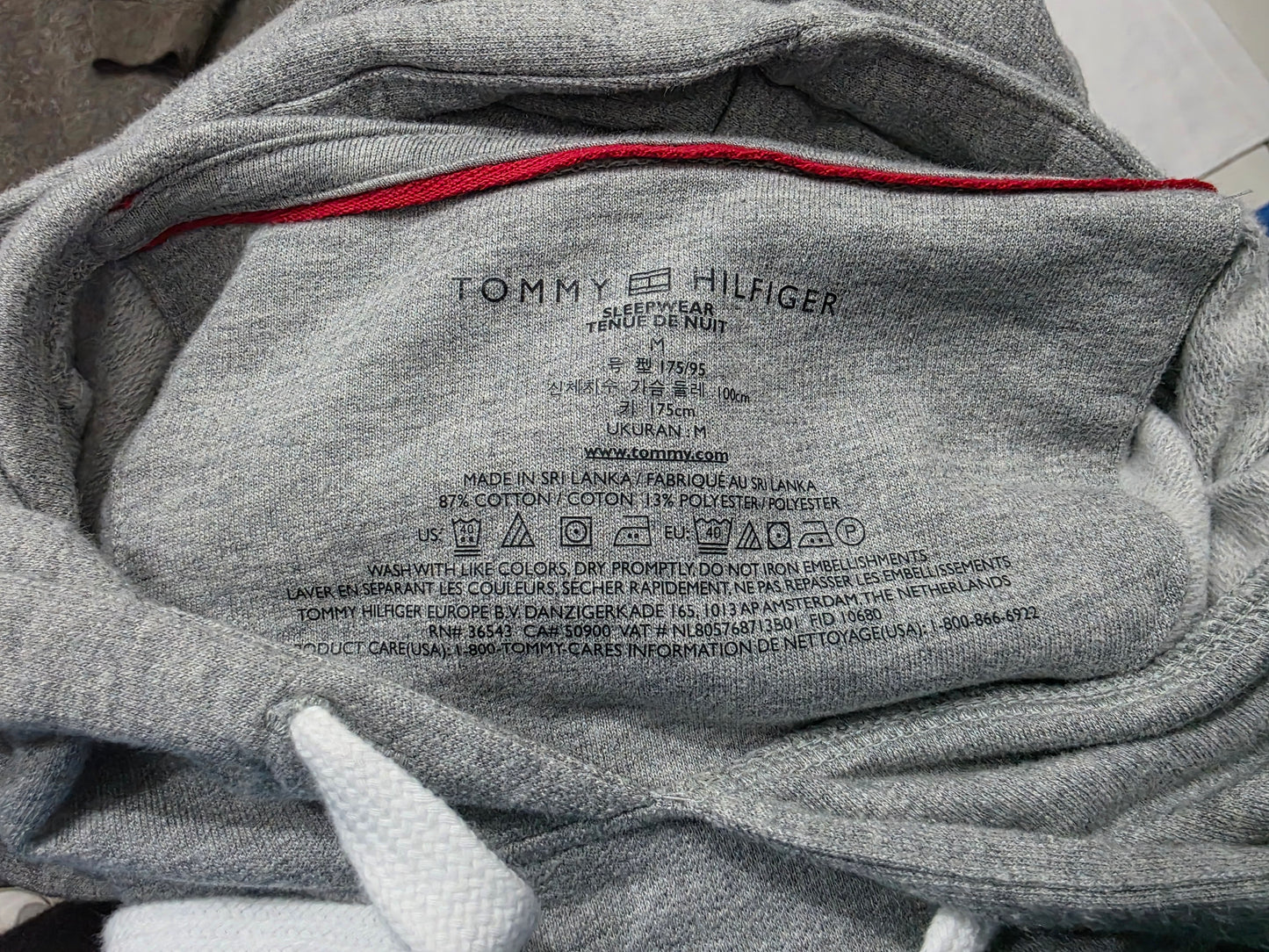 Sudadera Ligera Tommy Hilfiger Mediana M Gris Sleepwear (Usado)