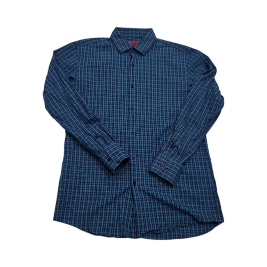 Camisa Boss Mediana 15 1/2 32-33 Sharp Fit Azul Cuadro (Usado)