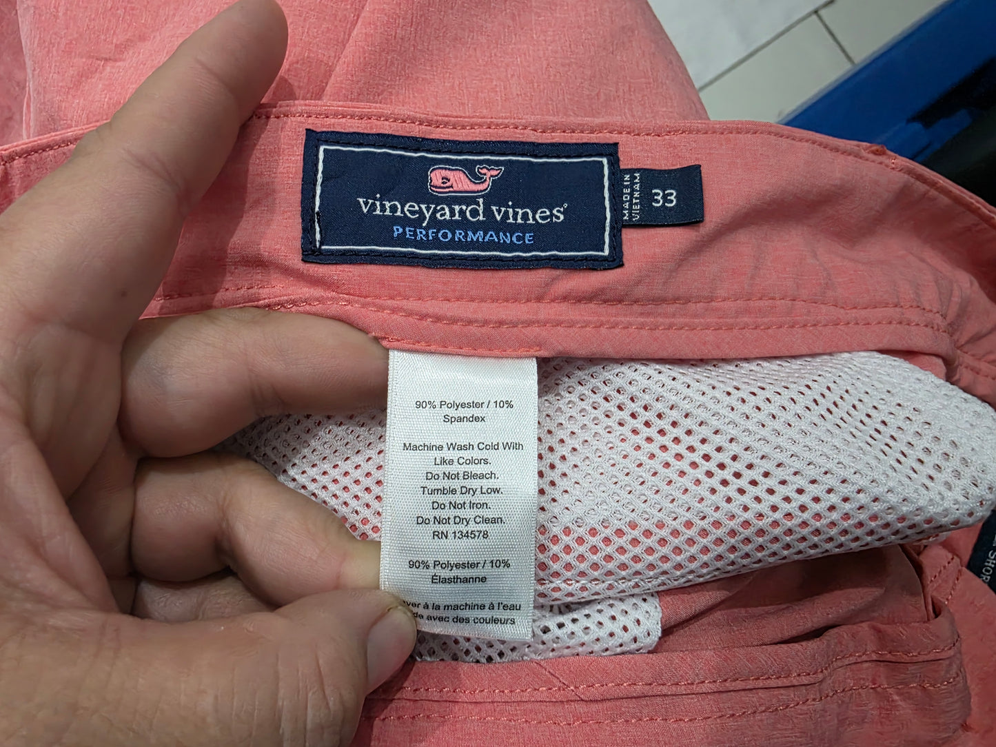 Bermuda Vineyard Vines Talla 33 Coral Deportivo (Usado)