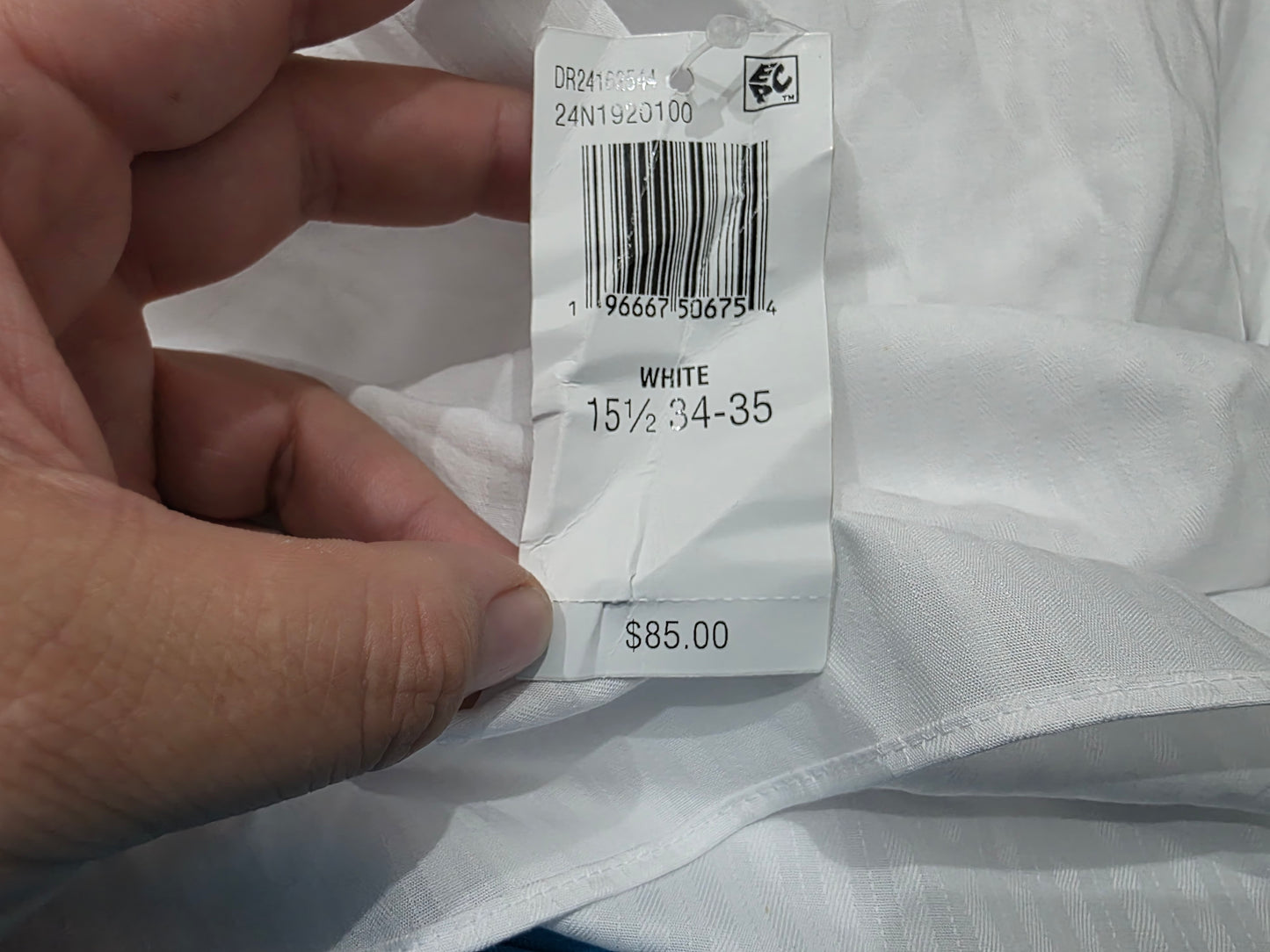 Camisa Tommy Hilfiger Mediana M 15 1/2 34-35 Blanca Slimfit (NUEVA)