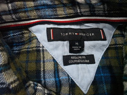 Camisa Tommy Hilfiger Mediana Regular Fit Cuadro Verde Azul (Usado)