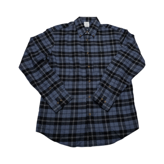 Camisa Brooks Brothers Mediana Azul Negro Cuadro Regent Fit (Usado)