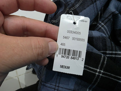 Camisa Brooks Brothers Mediana Azul Negro Cuadro Regent Fit (Usado)