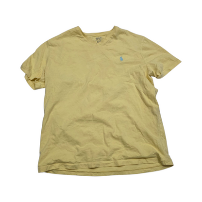 Playera Ralph Lauren Mediana Amarillo Pony Azul Claro (Usado)