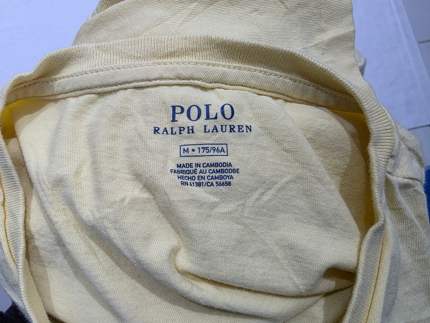 Playera Ralph Lauren Mediana Amarillo Pony Azul Claro (Usado)