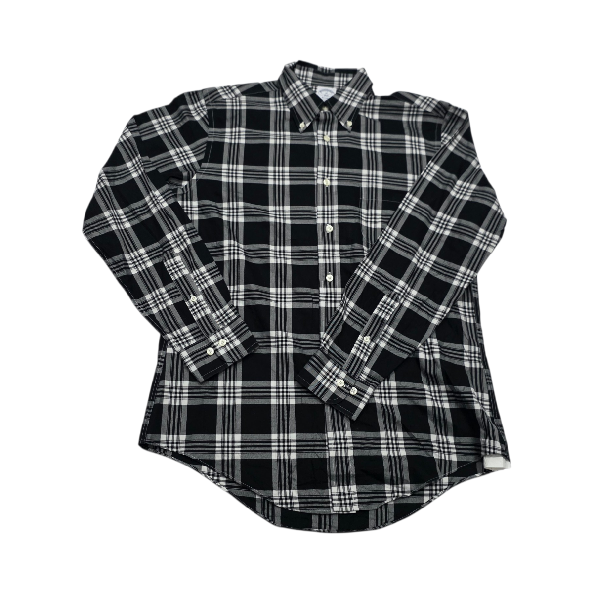 Camisa Brooks Brothers Mediana M Regent Cuadro Negro Blanco (Usado)