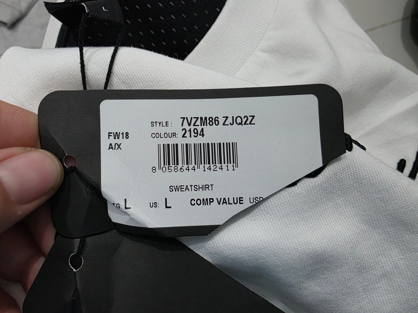 Sudadera Armani Exchange Grande L Blanco
