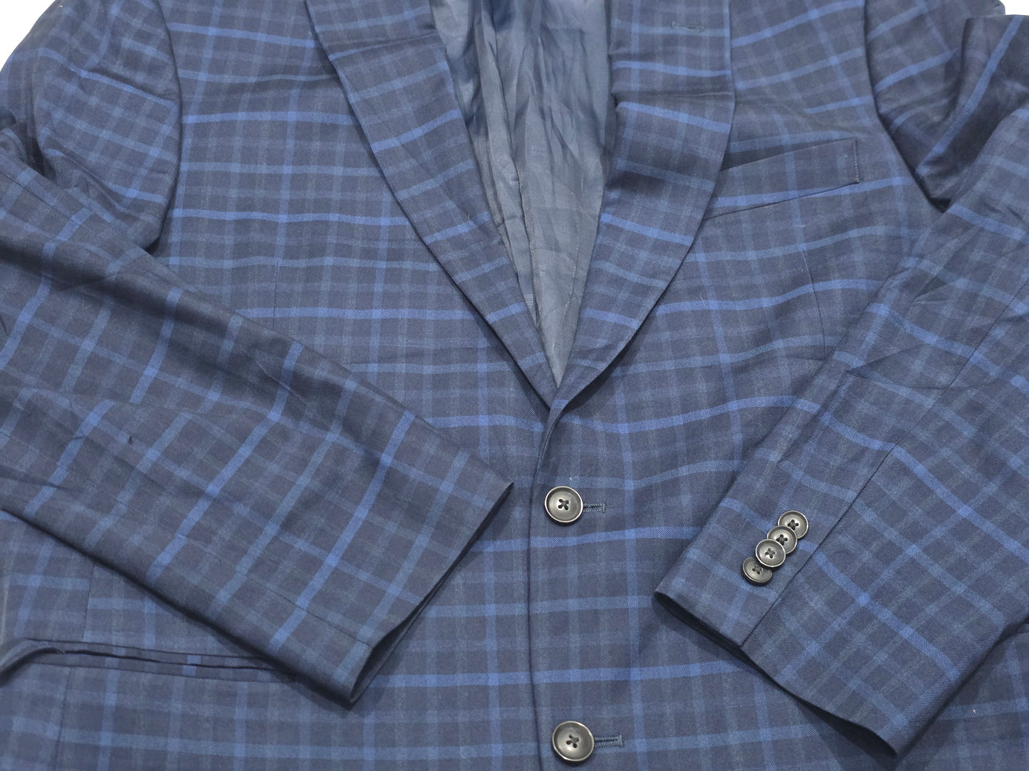 Saco Tommy Hilfiger 44r Cuadro Azul Marino (Usado)