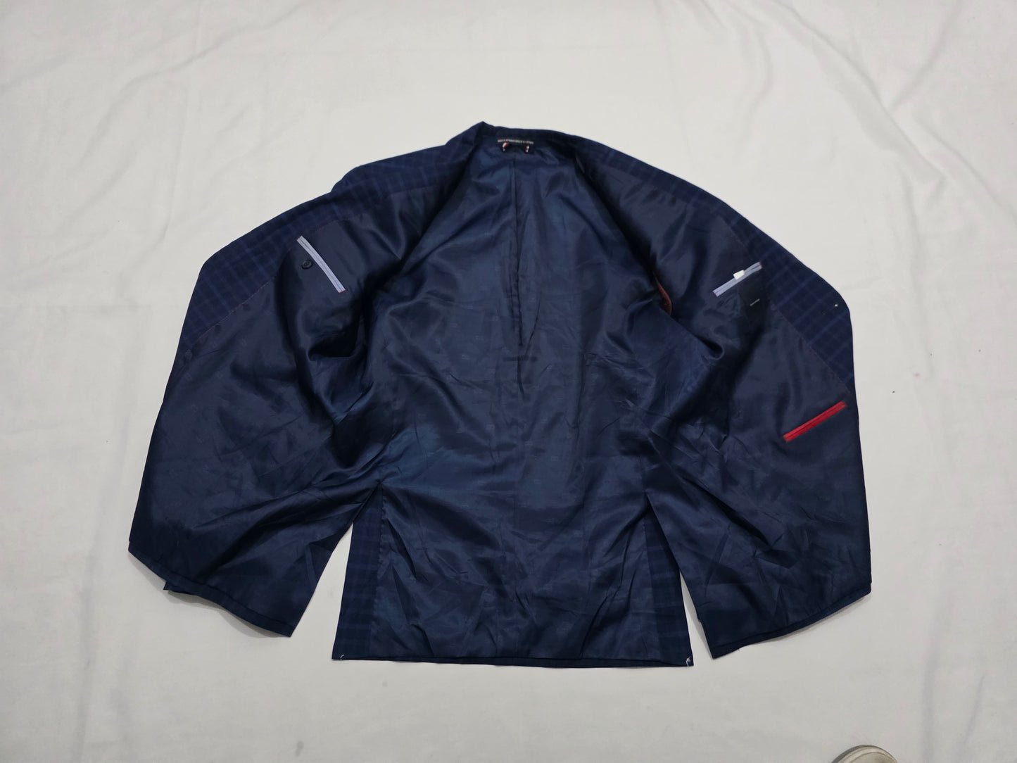 Saco Tommy Hilfiger 44r Cuadro Azul Marino (Usado)
