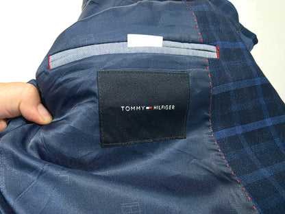 Saco Tommy Hilfiger 44r Cuadro Azul Marino (Usado)