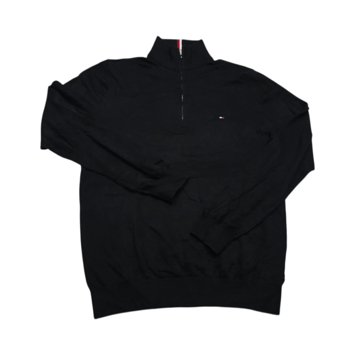 Sueter Tommy Hilfiger Grande L Negro Cierre Corto (Usado)