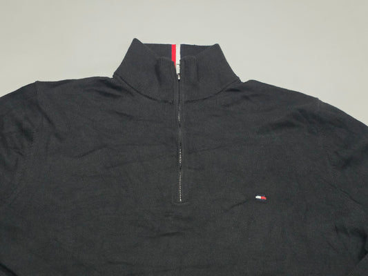 Sueter Tommy Hilfiger Grande L Negro Cierre Corto (Usado)