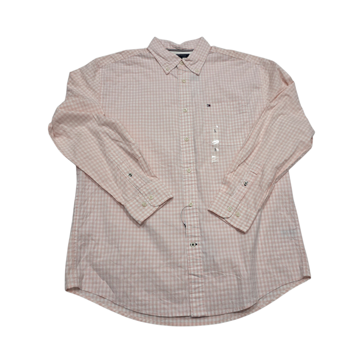 Camisa Tommy Hilfiger Grande L Classic Fit cuadro rosa (NUEVO)