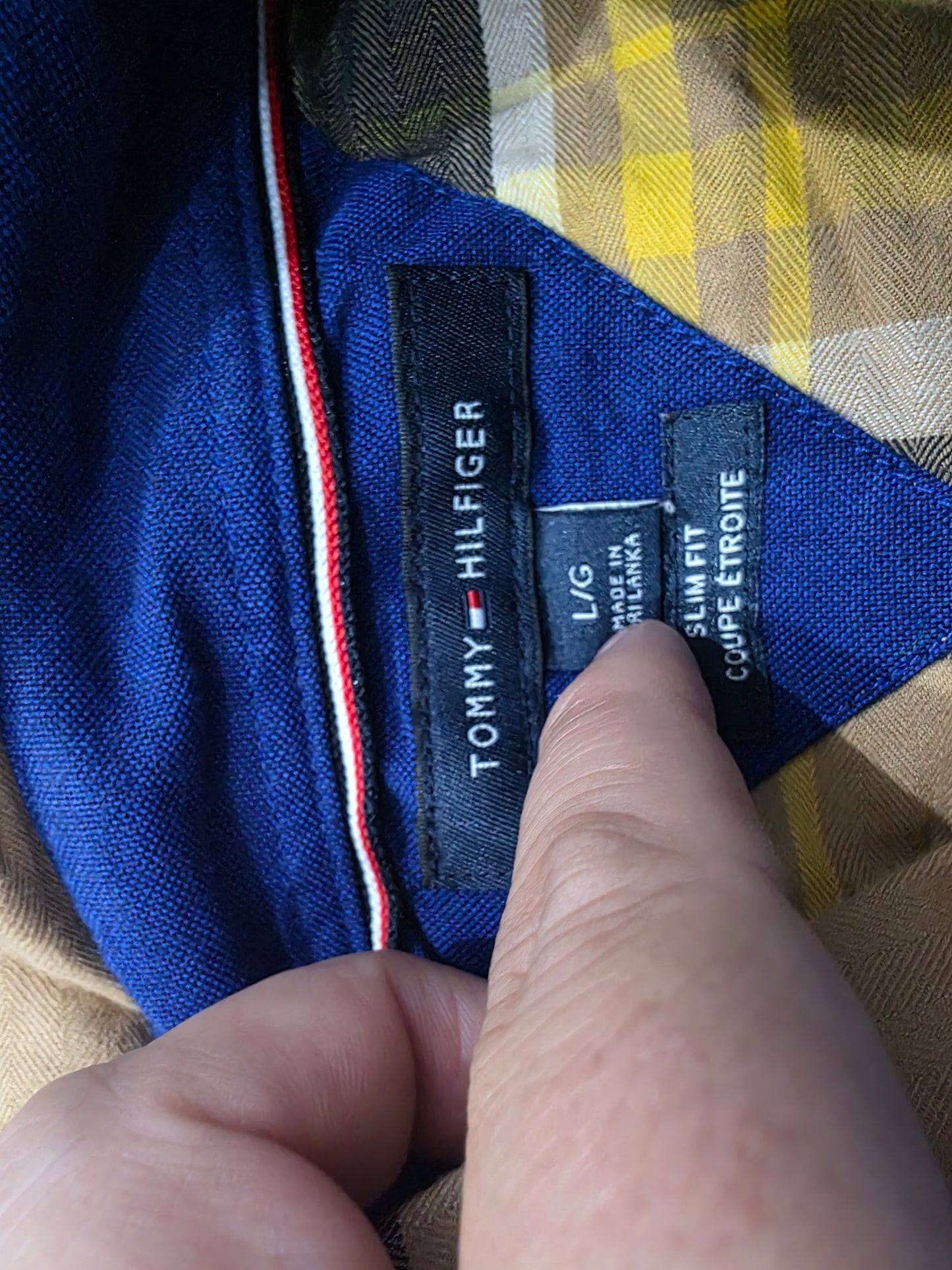 Camisa Tommy Hilfiger Grande L Slimfit Cuadro Cafe (Usado)
