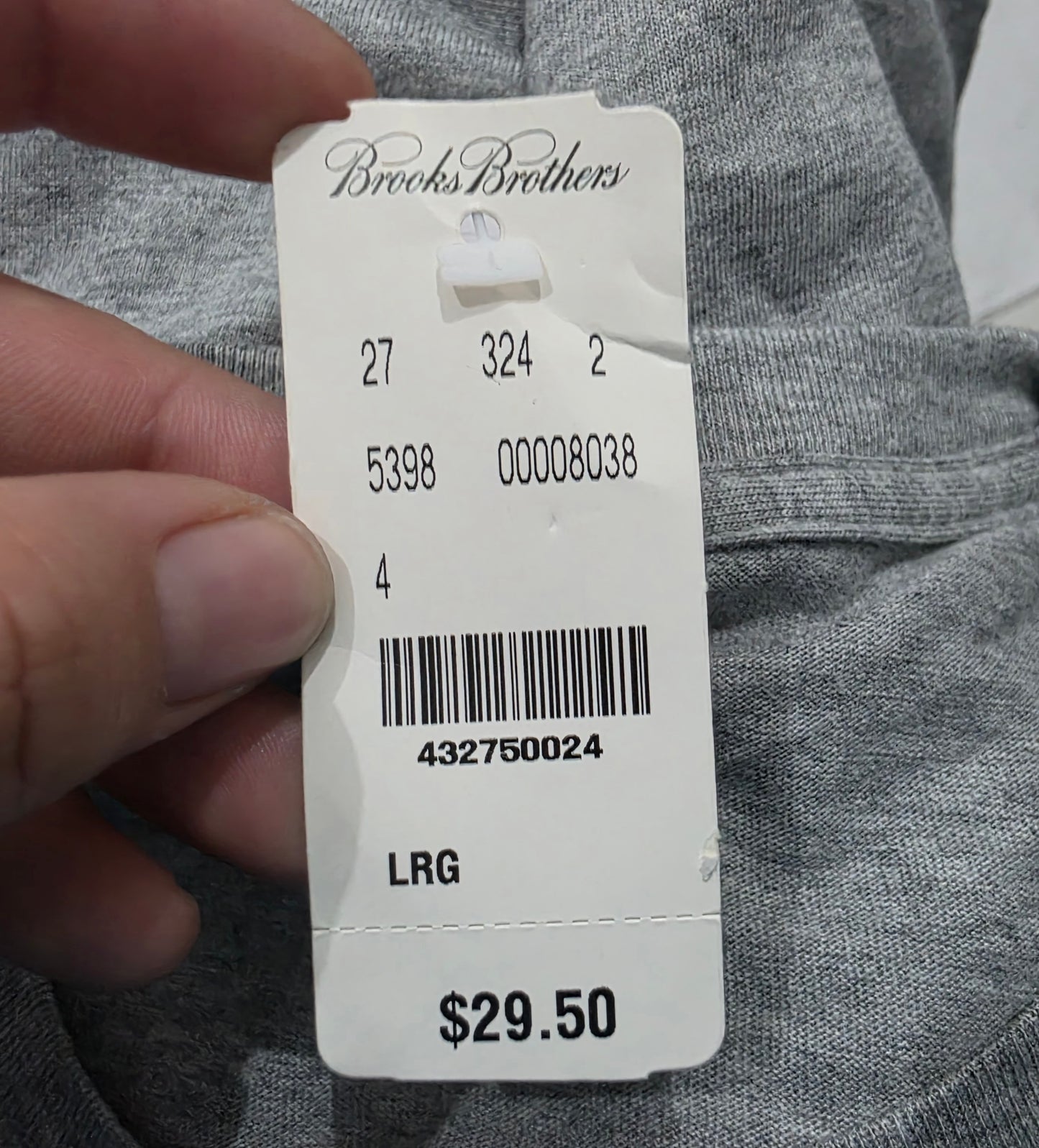 Playera Brooks brothers Grande L Gris (NUEVA)