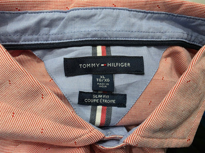 Camisa Tommy Hilfiger Xgrande Slimfit Rojo Y Blanco (Usado)