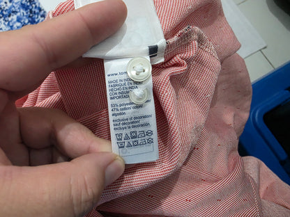 Camisa Tommy Hilfiger Xgrande Slimfit Rojo Y Blanco (Usado)