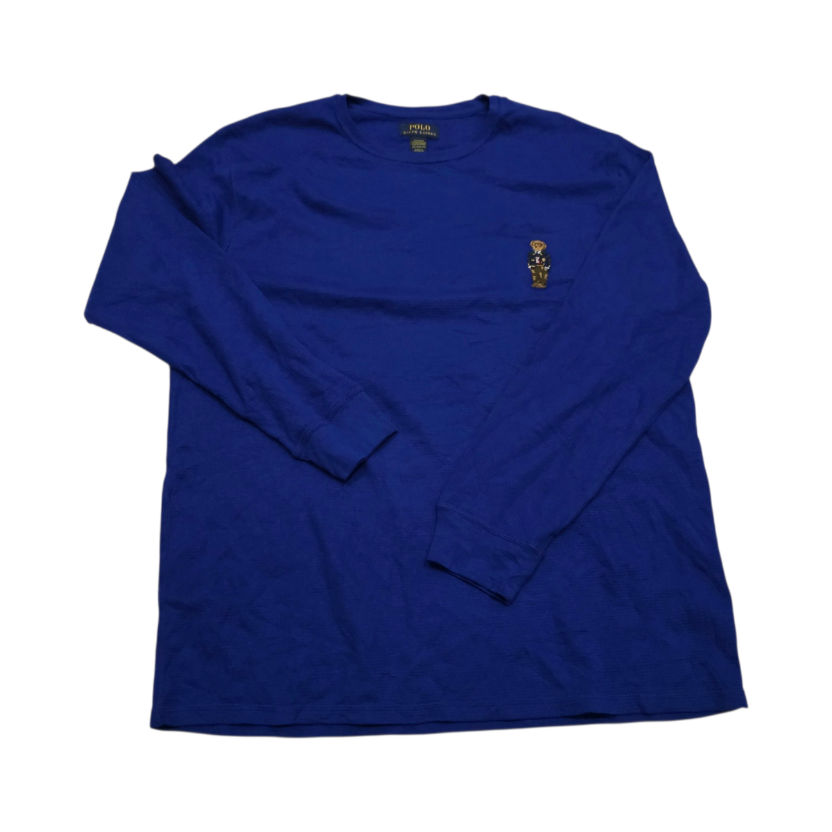 Playera Manga Larga Ralph Lauren Bear Xgrande 2xl Azul (NUEVO)