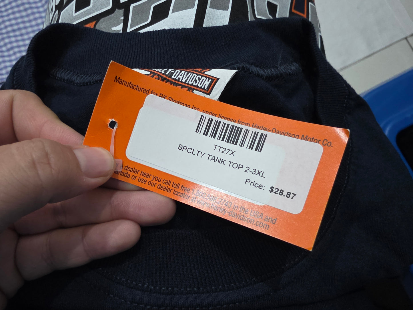 Playera Sin Mangas Harley Davidson 2xl Negro Myrtle Azul (NUEVO)