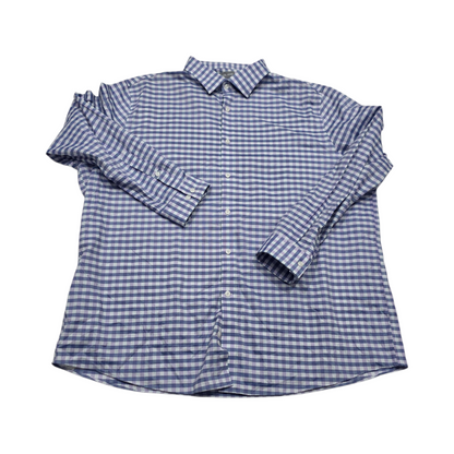 Camisa Michael Kors 2xl 18 1/2 34-35 Regular Fit Cuadro Azul (Usado)