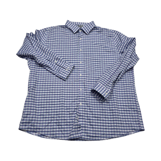 Camisa Michael Kors 2xl 18 1/2 34-35 Regular Fit Cuadro Azul (Usado)