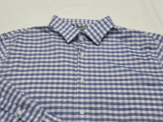 Camisa Michael Kors 2xl 18 1/2 34-35 Regular Fit Cuadro Azul (Usado)