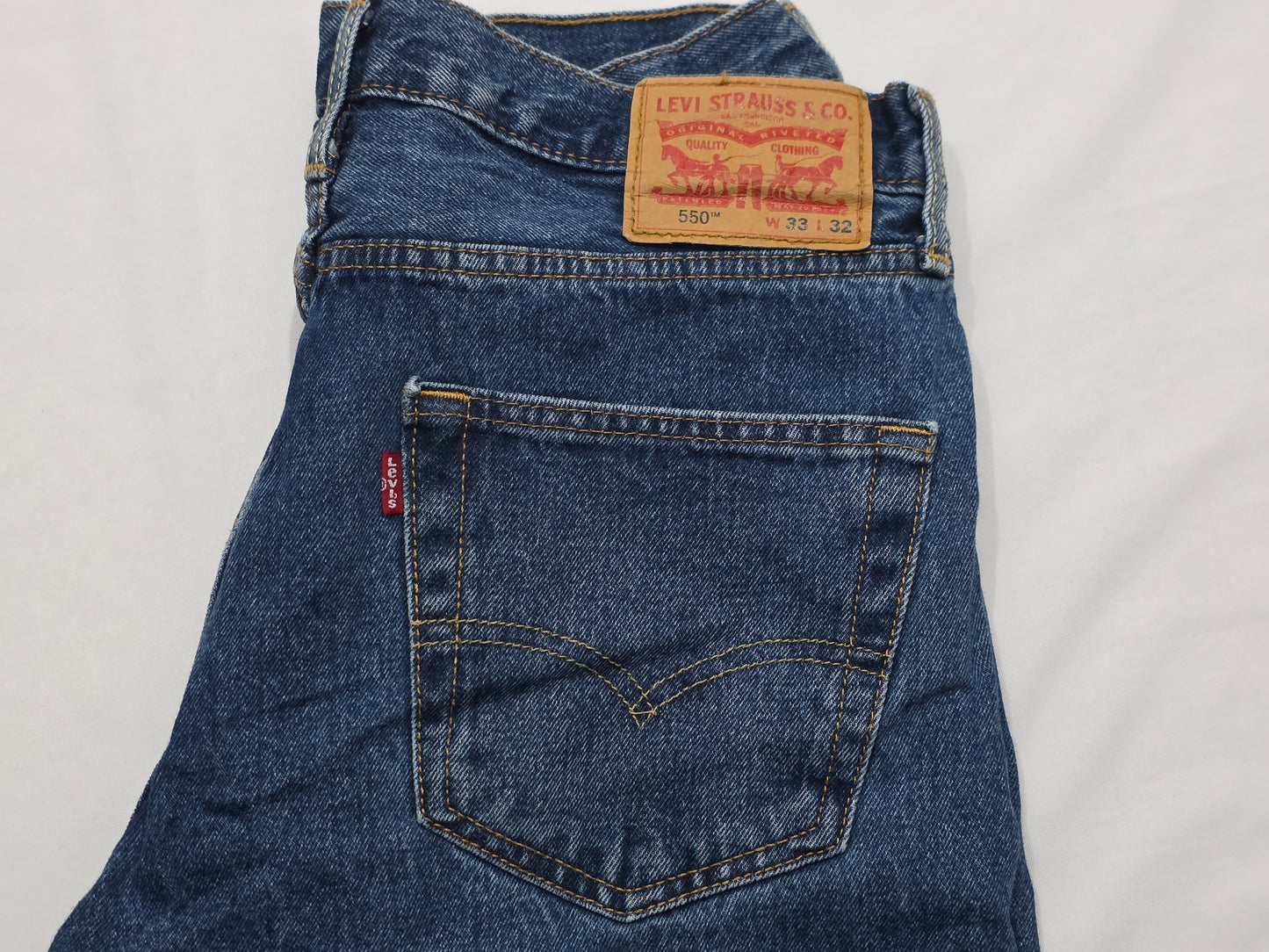 Pantalon Recto Levis 550 33x32 Azul Marino (Usado)