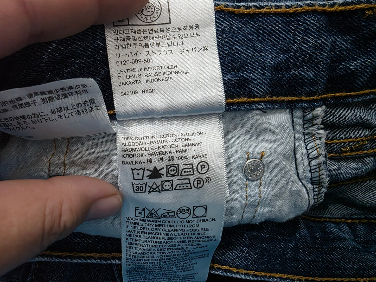 Pantalon Recto Levis 550 33x32 Azul Marino (Usado)