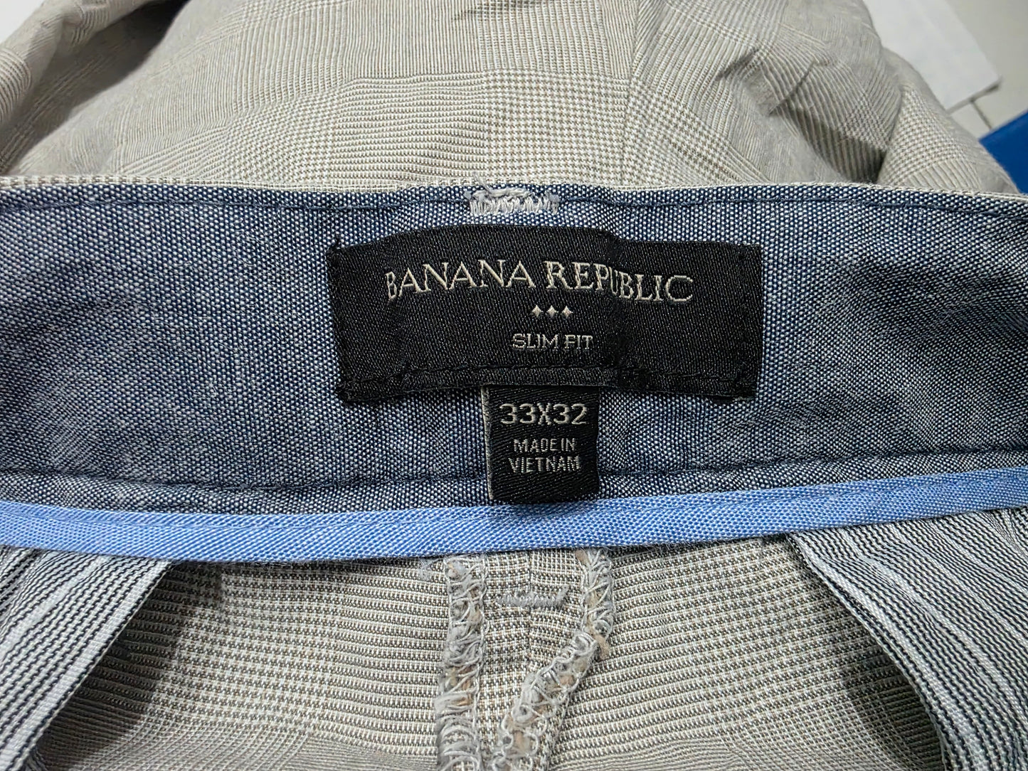 Pantalon Slimfit Banana Republic 33x32 Cuadro Cafe (Usado)