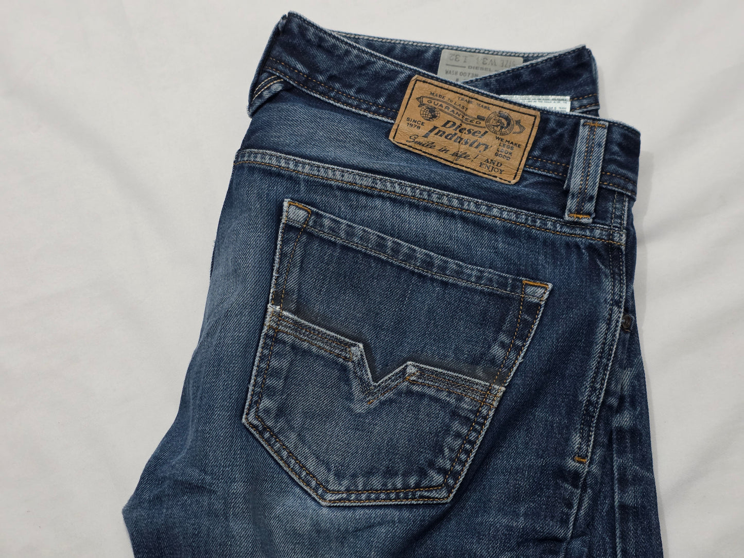 Pantalon Recto Diesel 34x32 Azul (Usado)